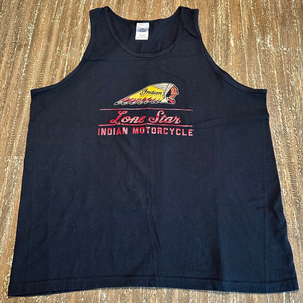 Indian Motorcycle Lone Star Riders Dallas Texas Black Tank Top Men’s Size XL